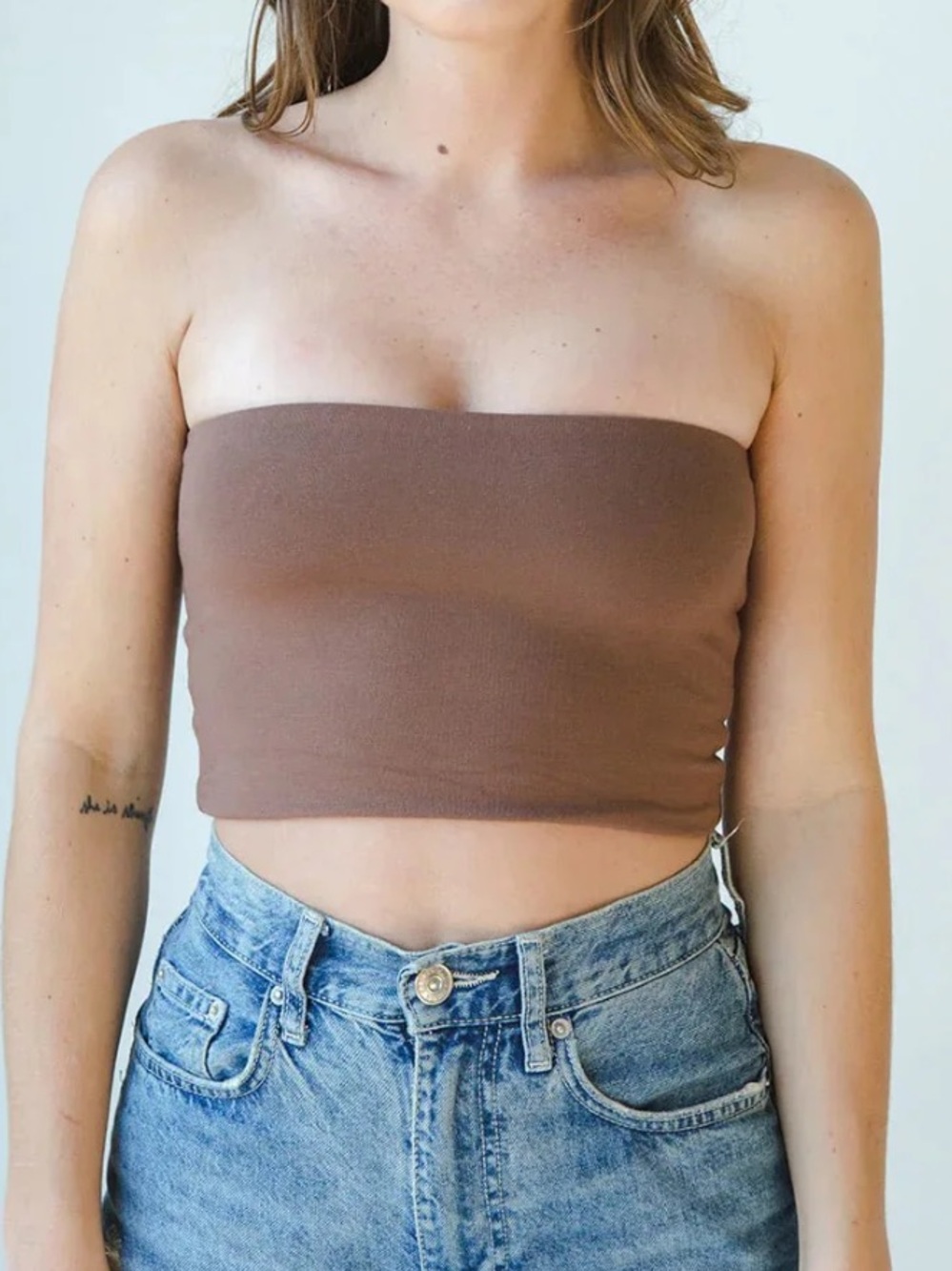 NWT NUD BOOB -EEZ The Hunter double Layer Bandeau, size Large Dark Nude